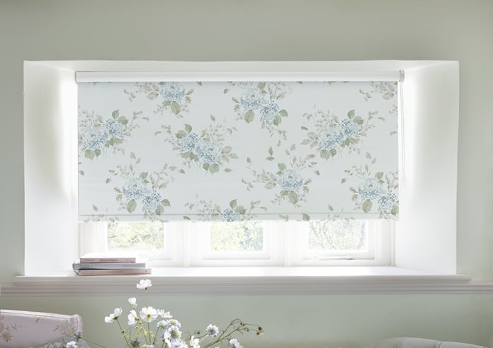 Shabby Chic by Rachel Ashwell Belle Hydrangea (Blackout), Duck Egg - Roller Blind - Image 3